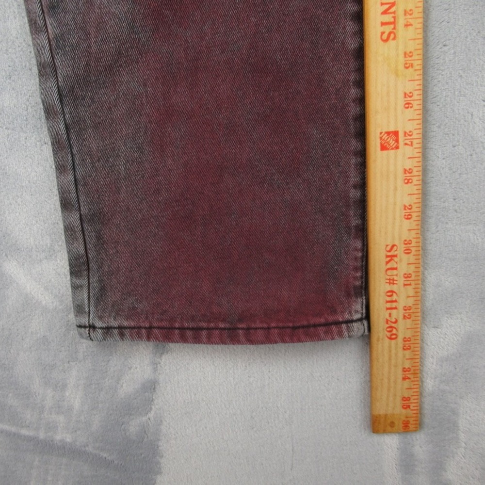 PTCL Ethikal Brand Straight Leg Jeans Red Black Acid Wash Size 29 PL1985BROD - Picture 7 of 14